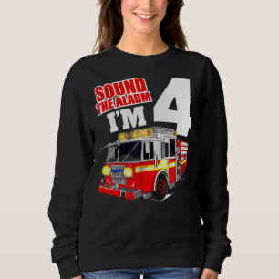 Sudadera Camión de bomberos de 4 años de edad Cuatro de cum