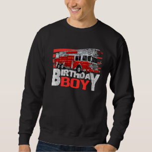 Sudadera Camión de bomberos de cumpleaños con camión de bom
