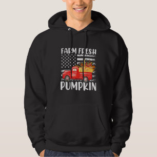 Sudadera Camión de calabaza fresco de granja Hojas de otoño