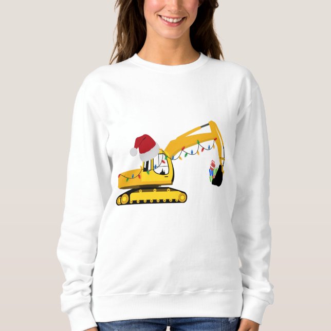Sudadera Camión de construcción de excavadoras de navidades (Anverso)