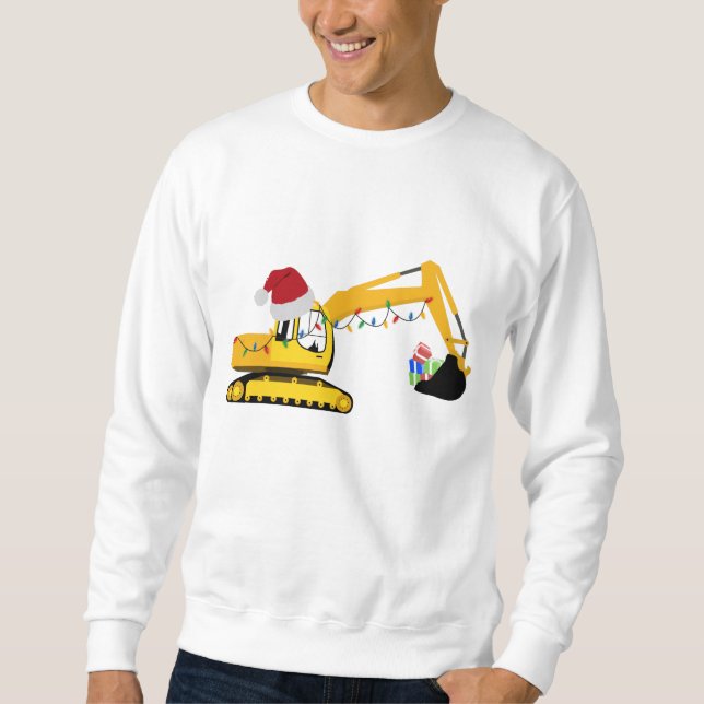 Sudadera Camión de construcción de excavadoras de navidades (Anverso)