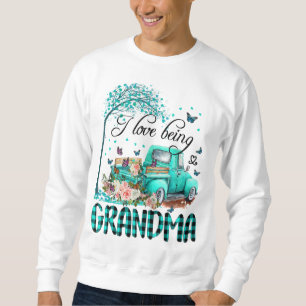 Sudadera Camión de flores me encanta ser la abuela mariposa
