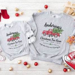 Sudadera Camión de la granja de árbol de navidad de la fami