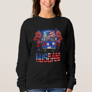 Sudadera Camión de marido Bandera estadounidense fuegos art