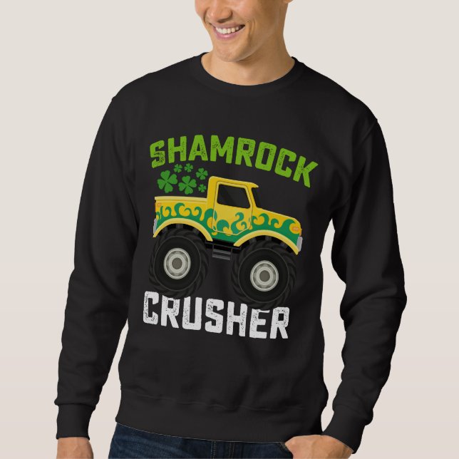 Sudadera Camión de monstruo cruzado de Shamrock en el Día d (Anverso)