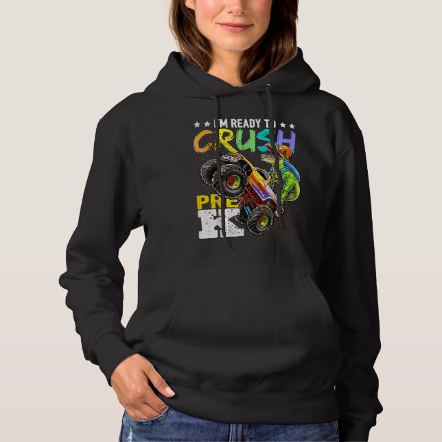 Sudadera Camión De Monstruo De Dinosaurio Previo A Quemar D (Anverso)