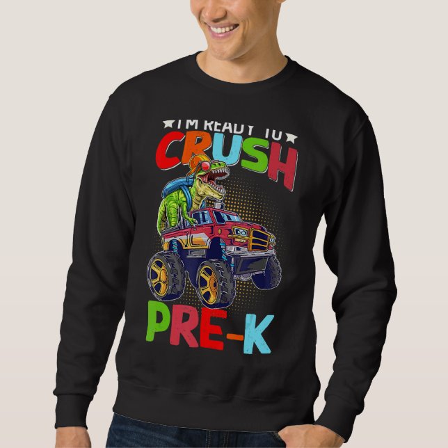 Sudadera Camión De Monstruo De Dinosaurio Previo A Quemar D (Anverso)