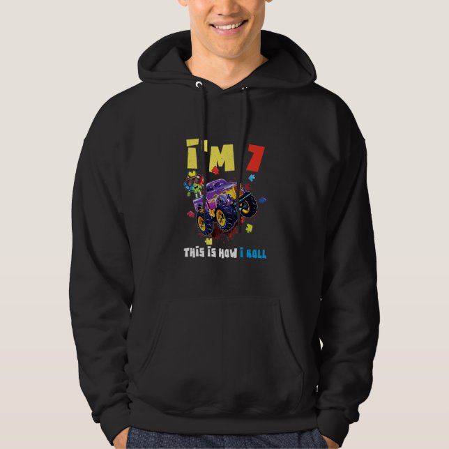 Sudadera Camión de Monstruo Sucio de 7 años de edad Puzzle  (Anverso)
