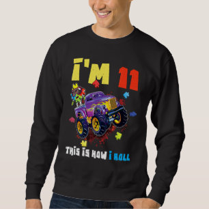 Sudadera Camión de Monstruo Sucio Edad 11 Yo Boys Rompe El
