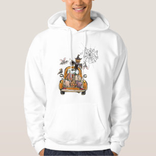Sudadera Camión de parche de calabaza de otoño con pájaro e