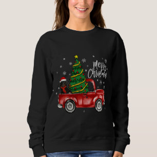 Sudadera Camión de perro de Dachshund Feliz Navidad Perro A