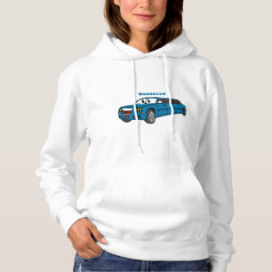 Sudadera Camión de personalizado limusina azul muy feliz