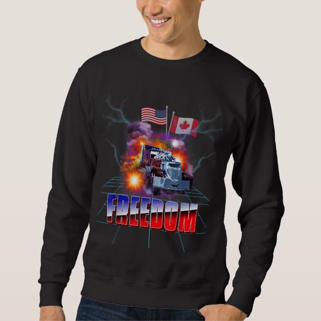 Sudadera Camión de tormenta estadounidense bandera de Canad (Anverso)