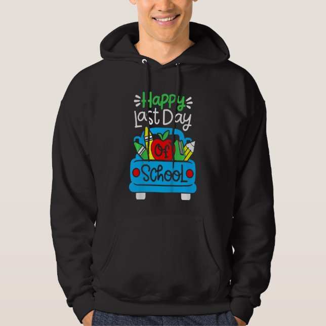 Sudadera Camión escolar infantil feliz último día de clases (Anverso)