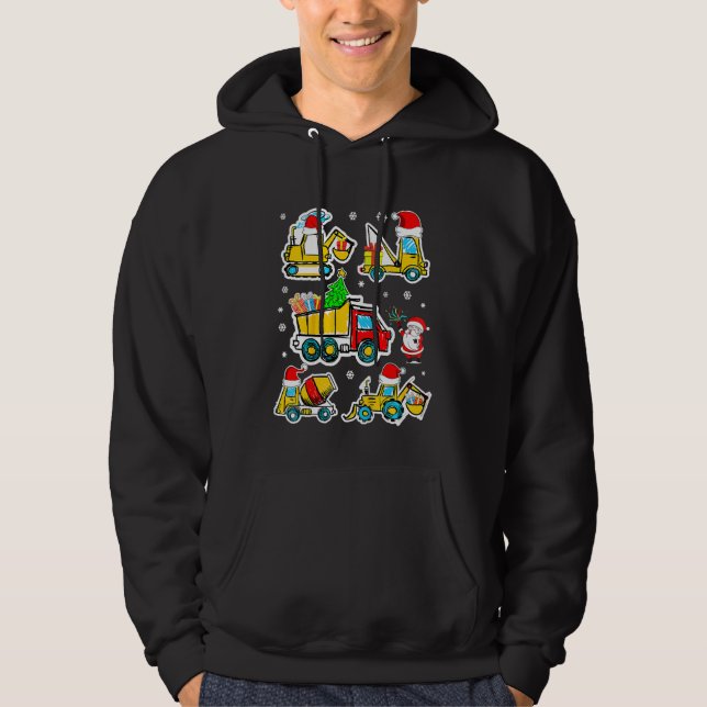 Sudadera Camión Grúa Navidad Vehículo Construcción Infantil (Anverso)