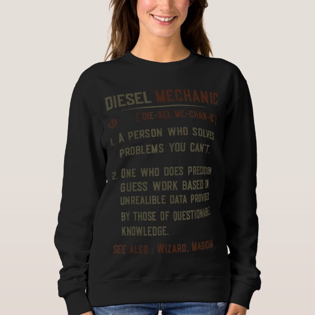 Sudadera Camión mecánico vintage Diesel Truck (Anverso)