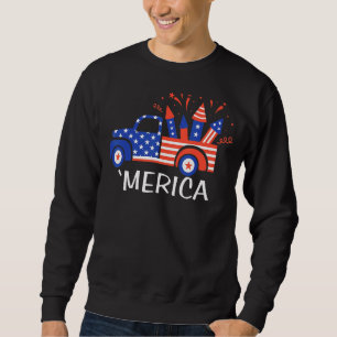 Sudadera Camión Merica 4 De Julio Patriótico Azul Blanco Ro
