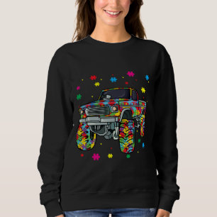 Sudadera Camión monstruo con autismo Conciencia Rompecabeza