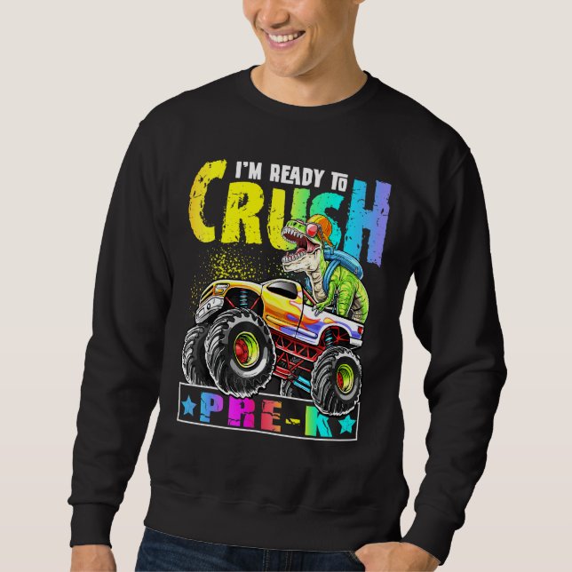 Sudadera Camión Monstruo De Dinosaurio Crush Pre K T Rex De (Anverso)