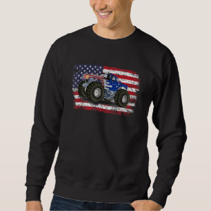 Sudadera Camión Monstruo Usa Bandera Patriótica Chicos Homb