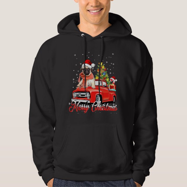 Sudadera Camión Pug Feliz Navidad (Anverso)
