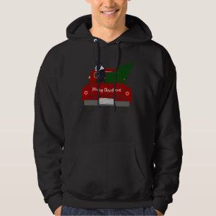 Sudadera Camión Retro Rojo del Árbol de Navidad Terrier de