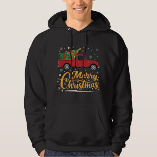 Sudadera Camión rojo amargo árbol de Navidad lleno de deseo