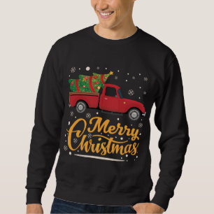 Sudadera Camión rojo amargo árbol de Navidad lleno de deseo
