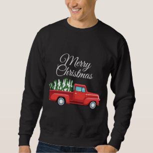 Sudadera Camión Rojo Árbol de Navidad Vintage Wagon Feliz N