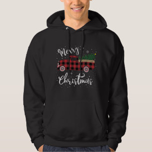 Sudadera Camión Rojo Búfalo Jugado Feliz Navidad