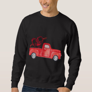 Sudadera Camión rojo con flecha de corazón de manto de búfa