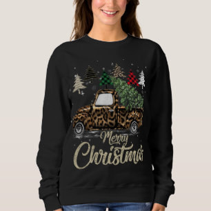 Sudadera Camión Rojo De Árbol De Navidad De Buffalo Con Leo