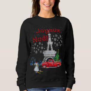 Sudadera Camión Rojo de árbol de Navidad de la Torre Eiffel