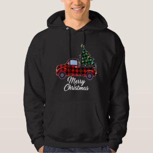 Sudadera Camión Rojo de Búfalo de Árbol de Navidad