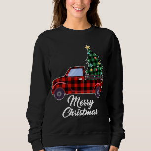 Sudadera Camión Rojo de Búfalo de Árbol de Navidad