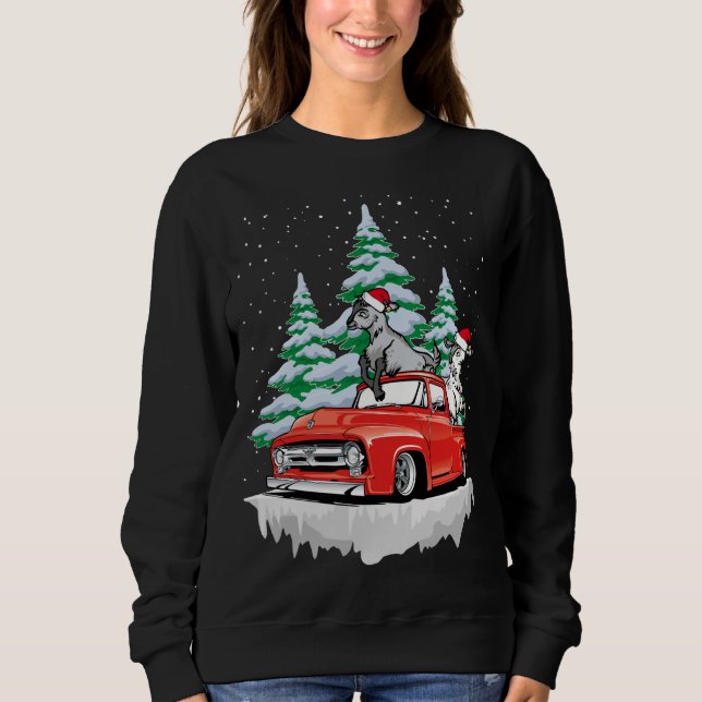 Sudadera Camión Rojo de Cabra Navidad Feliz Navidad (Anverso)