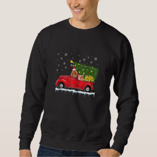 Sudadera Camión rojo de vagón vagón árbol de Navidad Funny