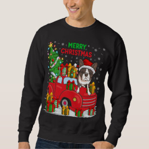 Sudadera Camión Rojo del árbol de navidad iluminando el per