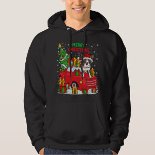 Sudadera Camión Rojo del árbol de navidad iluminando el per