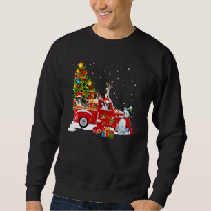 Sudadera Camión Rojo del Árbol de Navidad Terrier de Boston