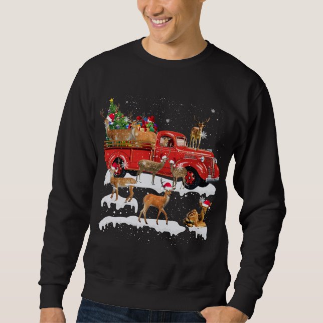 Sudadera Camión Rojo Feliz Navidad X-mas Feo G (Anverso)