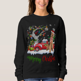 Sudadera Camión Rojo Merry Christmas Tree Airedale Terrier 