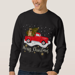 Sudadera Camión Rojo Merry Christmas Tree German Shepherd C