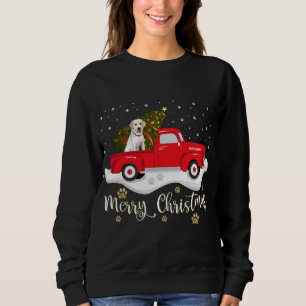 Sudadera Camión Rojo Merry Christmas Tree Labrador Retrieve