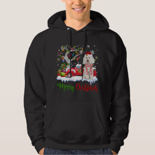 Sudadera Camión Rojo Merry Christmas Tree Poodle Pajama