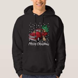 Sudadera Camión Rojo Merry Christmas Tree Pug Dog Navidades