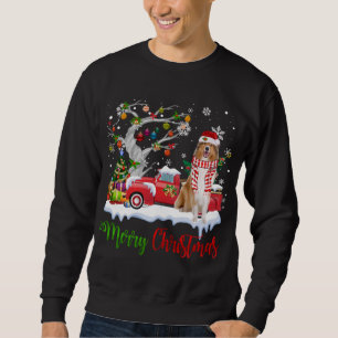 Sudadera Camión Rojo Merry Christmas Tree Rough Collie Paja