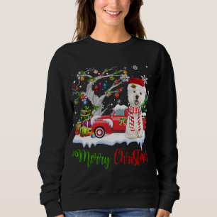 Sudadera Camión Rojo Merry Christmas Tree Westie Pajama
