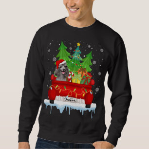Sudadera Camión Rojo Merry Christmas Tree Xmas Poodle Dog