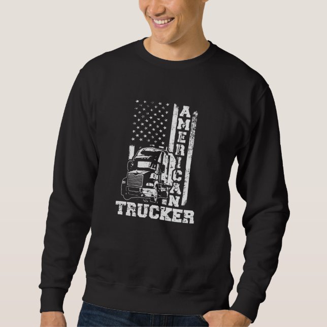 Sudadera Camionero Americano Bandera Estadounidense Gran Ri (Anverso)